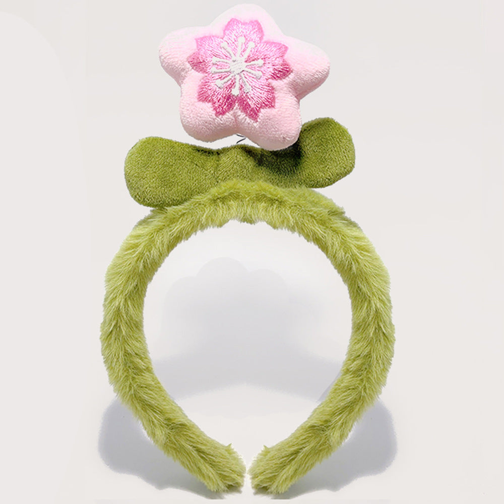 Wholesale Cute Cat Ears Plush Face Wash Hair Band